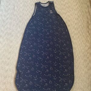 Woolino Navy Blue Sleep Sack with Constellations Size 4-6 Years Merino Wool EUC